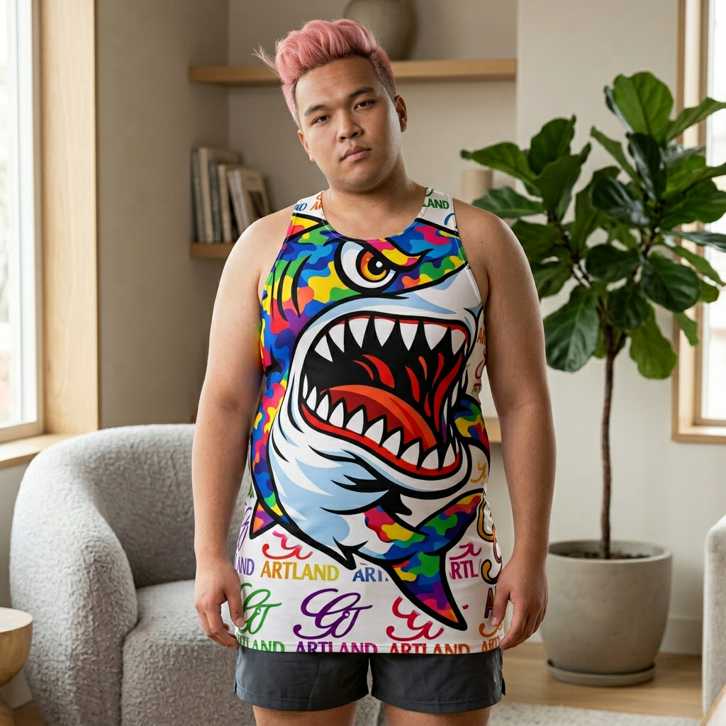 Colorful Urban Swag Killa Shark GT High Fashion Designer Dress | Racerback by GT Artland
