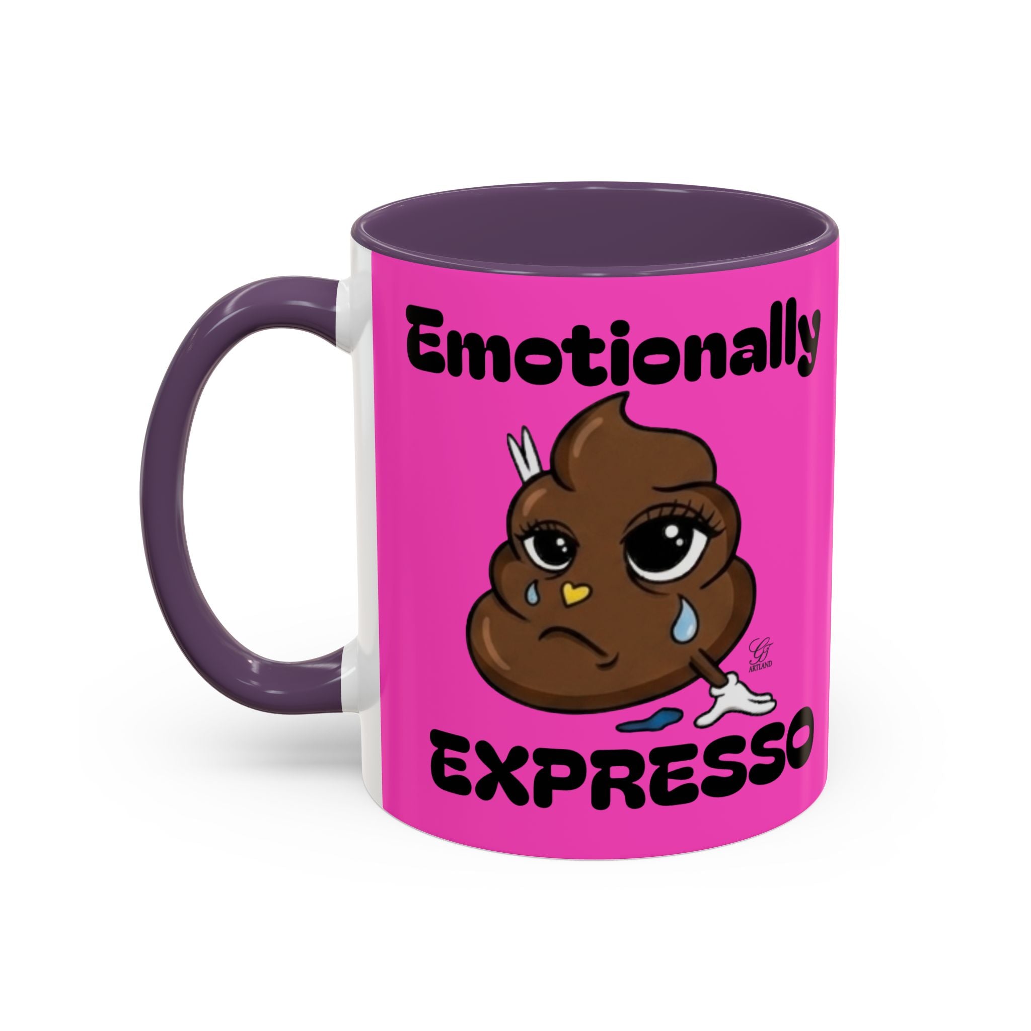 Emotionally Expresso Cute Crying Poop Emoji Designer Coffee Mug by GT Artland