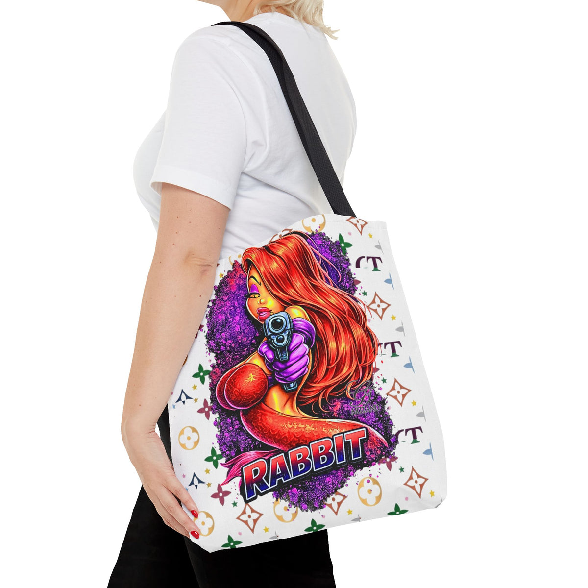 Rabbit Pin-Up Tote Bag – Retro Femme Fatale by GT Artland