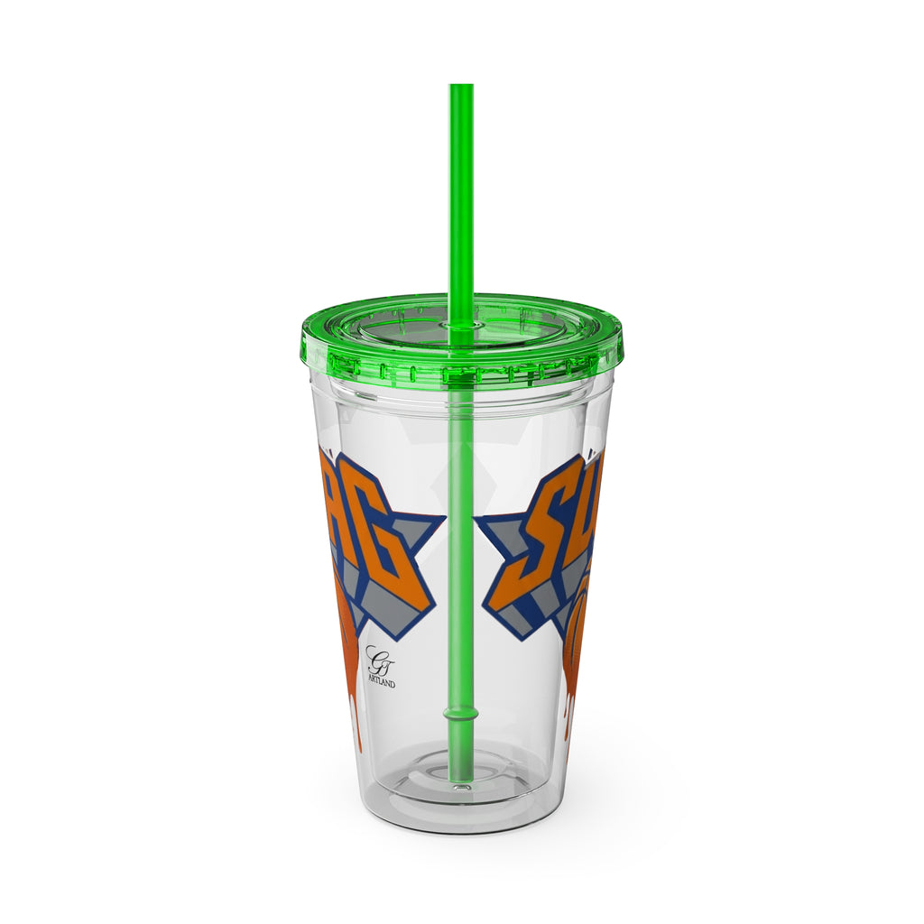 Swag Dripping Basketball Tumbler | 16oz Straw Cup by GT Artland