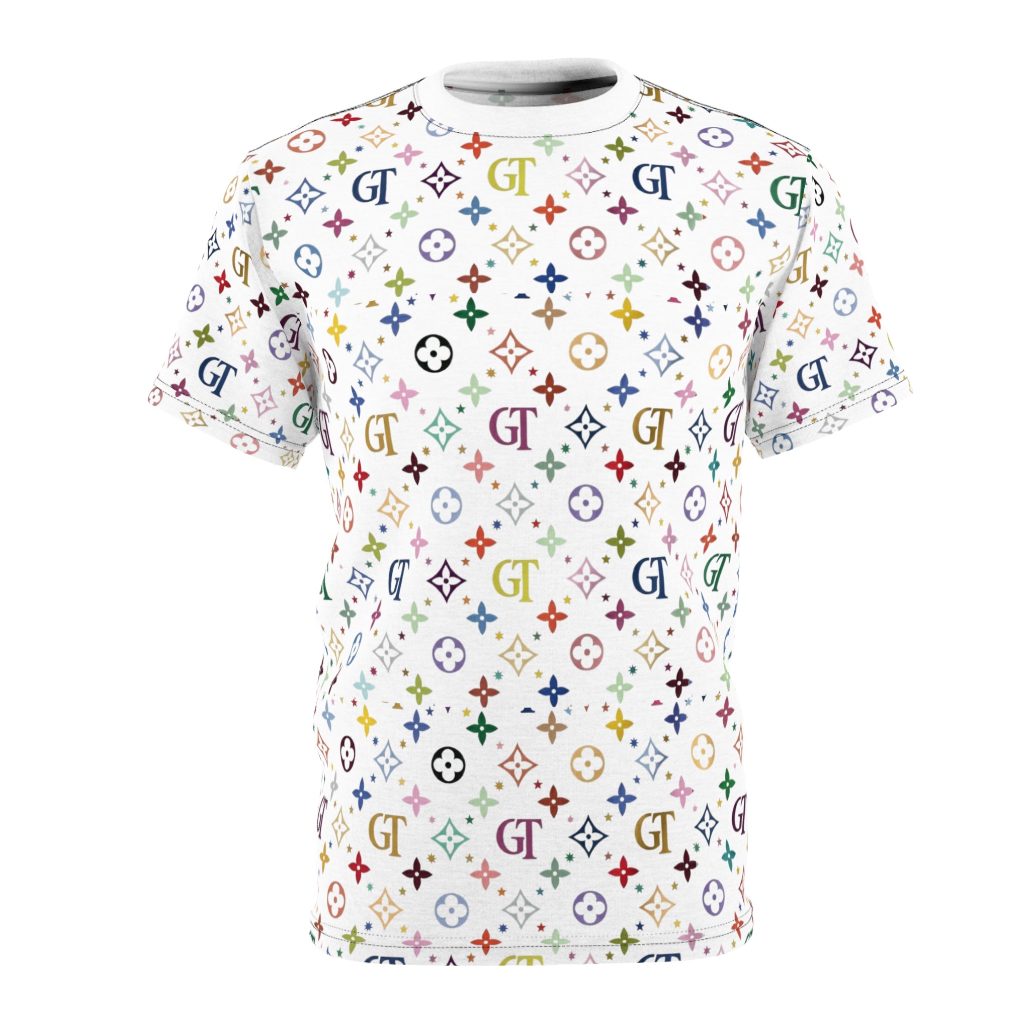 Colorful Monogram Designer Elite Pattern Tee | All-Over Print T-Shirt by GT Artland