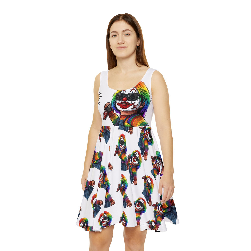 Rainbow Psycho Slasher Halloween Dark Horror Skater Dress by GT Artland