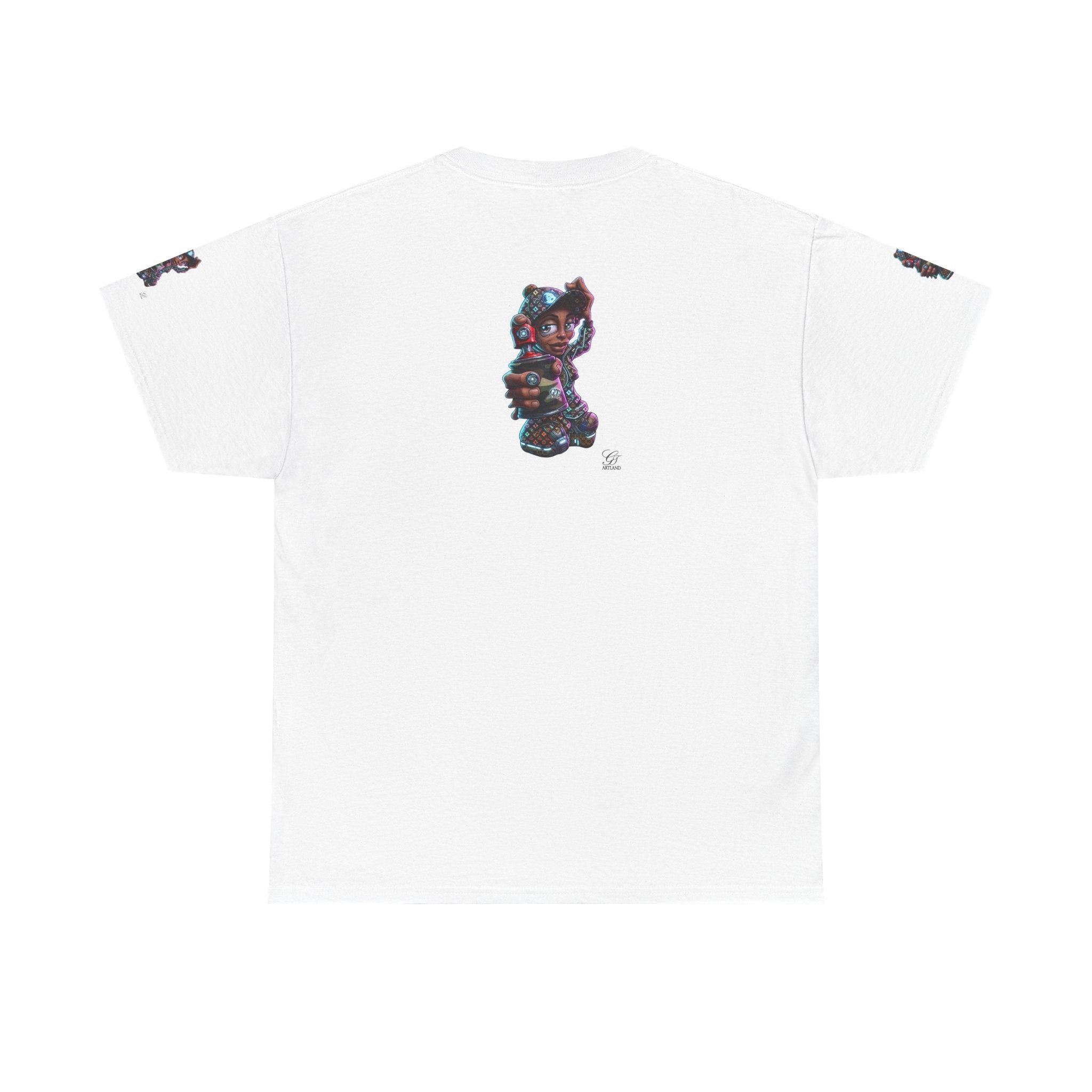Ebony Futuristic Urban Spray Can Kid Gamer Tee - Cute Streetwear Graphic T-Shirt by GT Artland