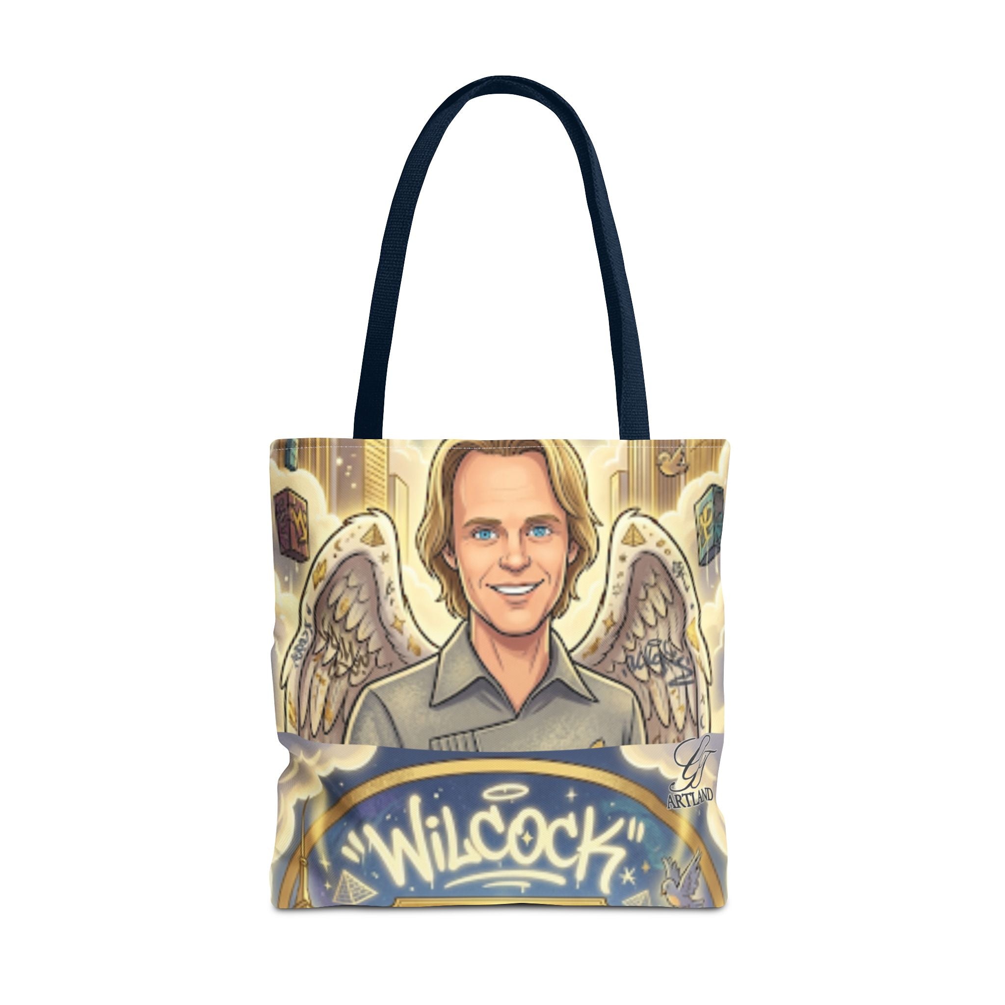 Wilcock Angel Wings Portrait Tote Bag – Illustrated Memorial/Tribute Carryall by GT Artland