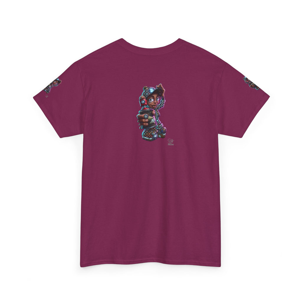 Ebony Futuristic Urban Spray Can Kid Gamer Tee - Cute Streetwear Graphic T-Shirt by GT Artland