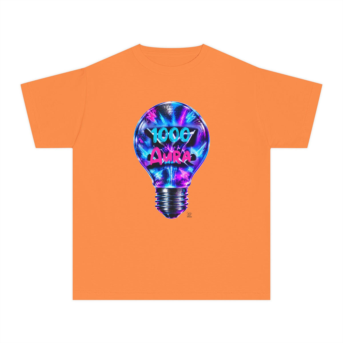 Colorful Light Bulb Youth T-Shirt -"1000 AURA" Graphic T-Shirt