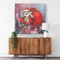 Xmas Santa Big Bag Designer Airbrush Style Canvas Wrap by GT Artland