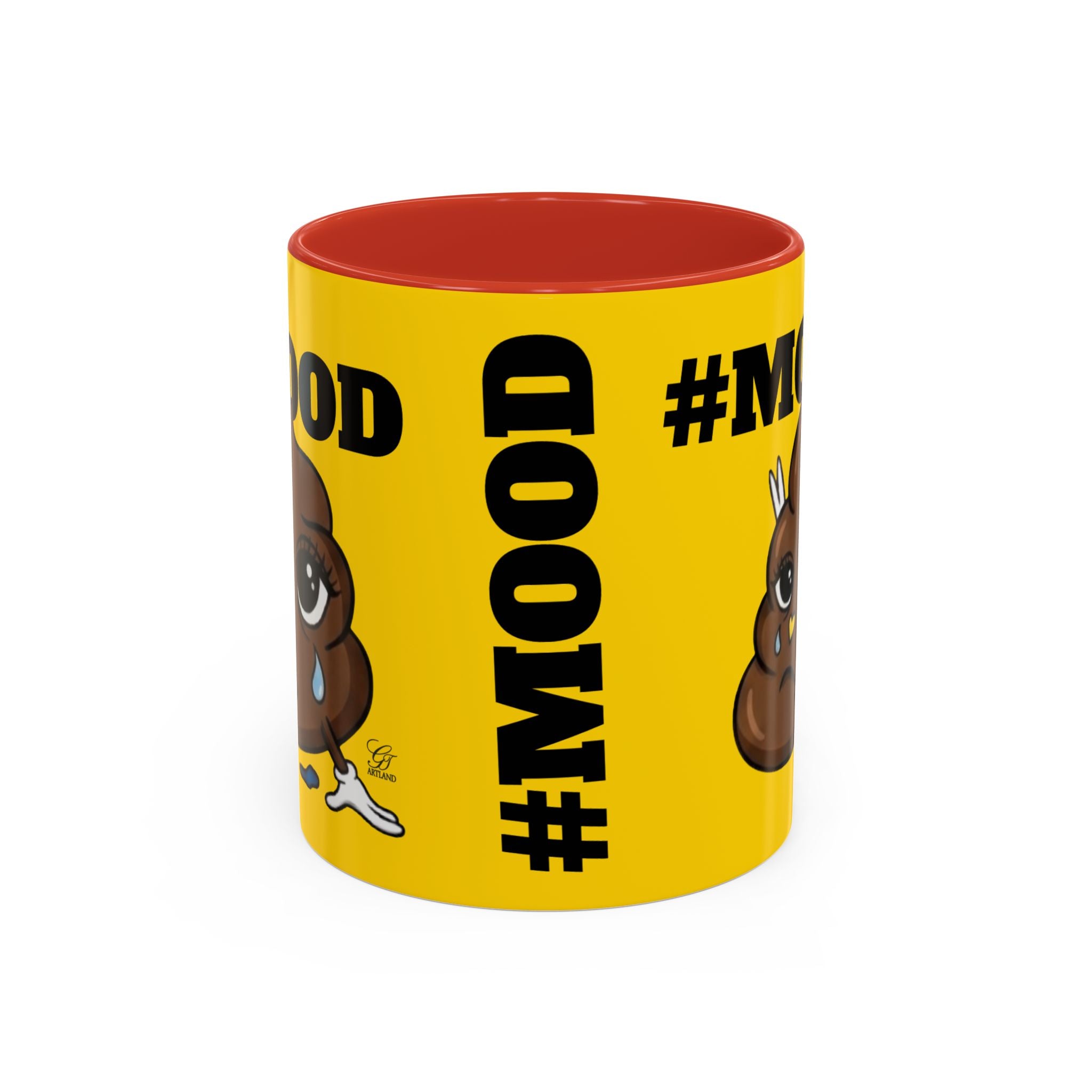 #MOOD Poop Emoji Accent Coffee Mug Yellow Edition — Funny 11/15oz Novelty Mug by GT Artland