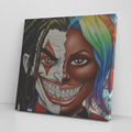 Joka Harley Twin Flame 2 Face Character Ebony Close Up Edition Square Canvas Wrap by GT Artland