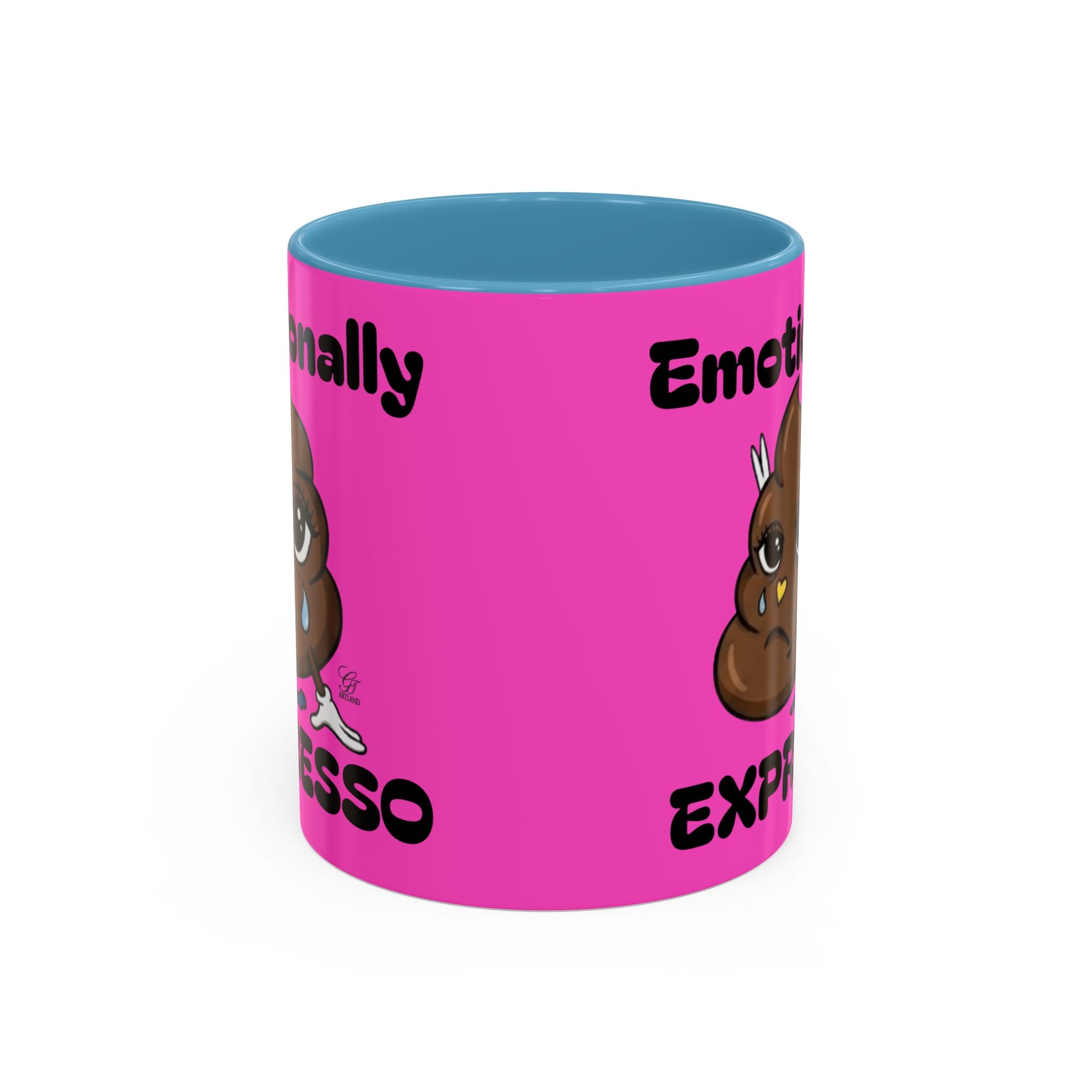 Emotionally Expresso Cute Crying Poop Emoji Designer Coffee Mug by GT Artland