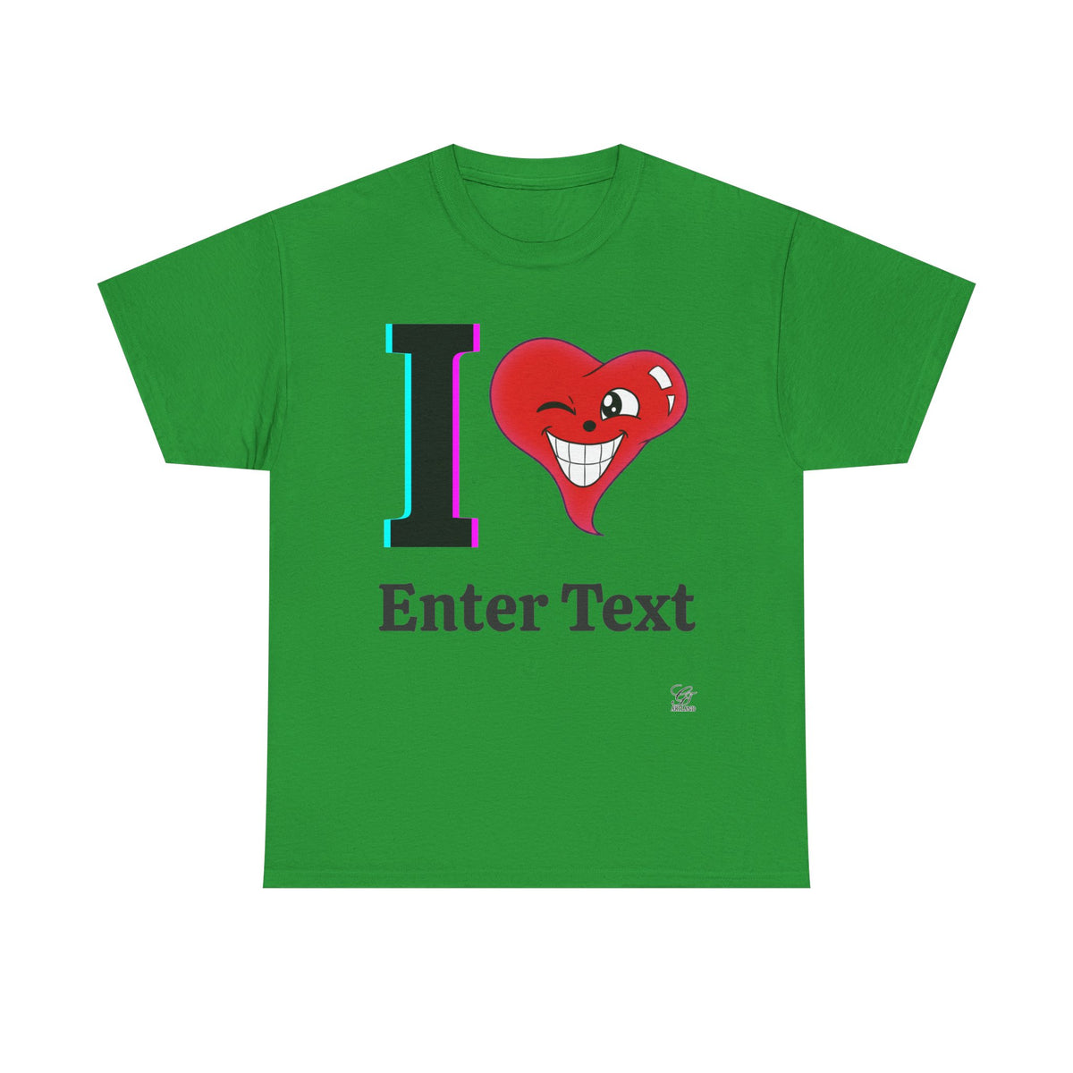 I LOVE Unisex Heavy Cotton Tee Shirt - Personalised T-Shirt