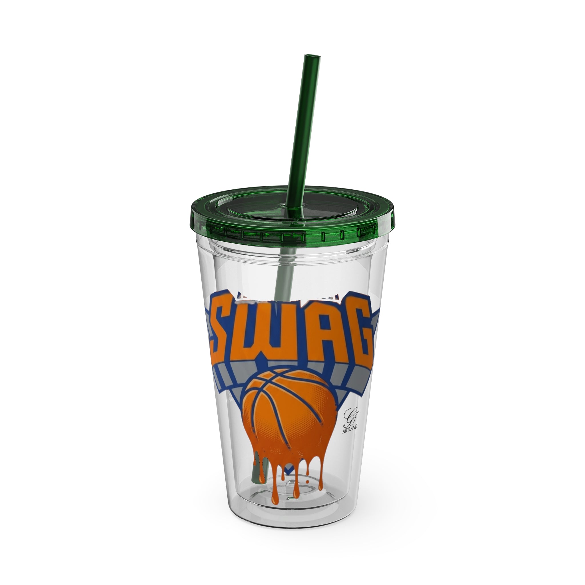 Swag Dripping Basketball Tumbler | 16oz Straw Cup by GT Artland