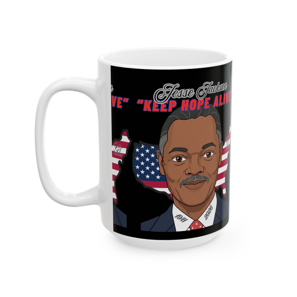 "Jesse Jackson Legacy Portrait Ceramic Mug - Keep Hope Alive" By GTArtland