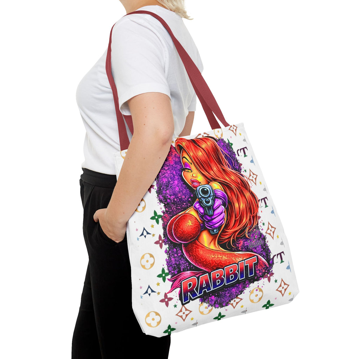 Rabbit Pin-Up Tote Bag – Retro Femme Fatale by GT Artland