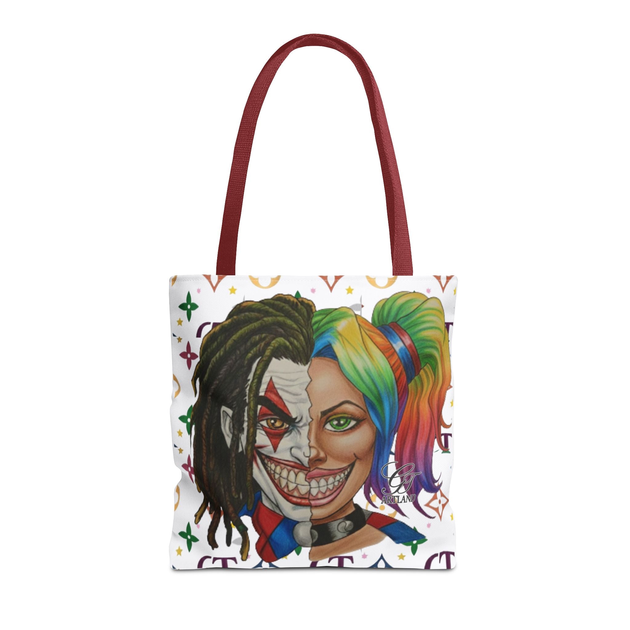 Two Faced Clown Couple Face Tote Bag – Urban Duo Swag by GT Artland