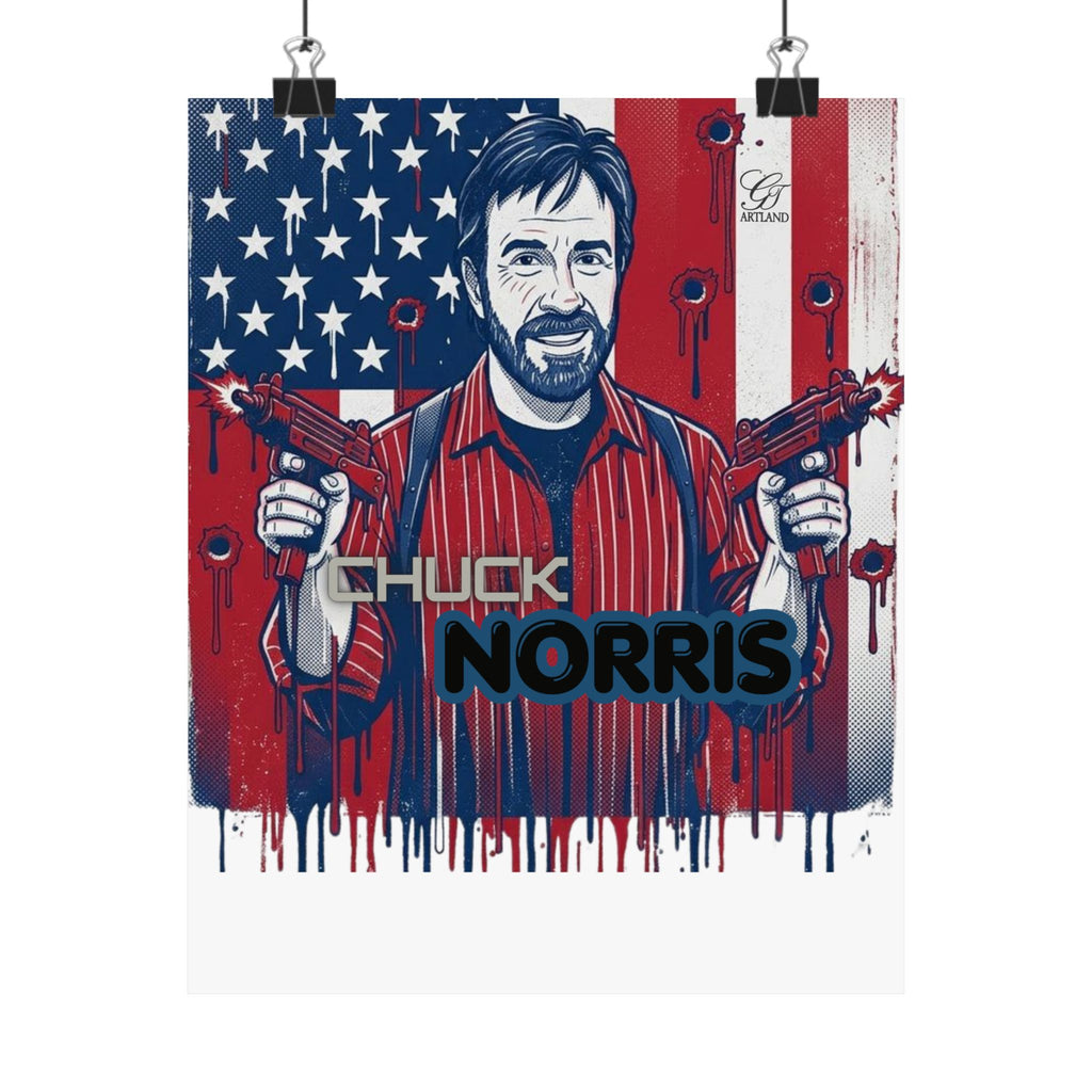 Patriotic Action Hero Poster Matte Vertical Poster by GT Artland