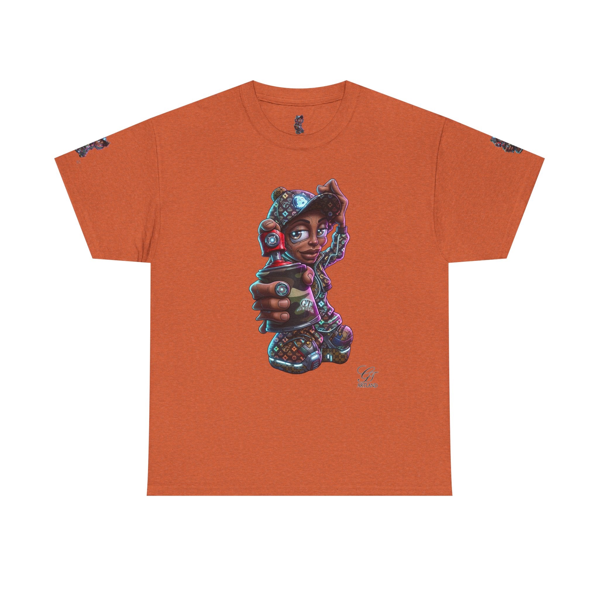 Ebony Futuristic Urban Spray Can Kid Gamer Tee - Cute Streetwear Graphic T-Shirt by GT Artland