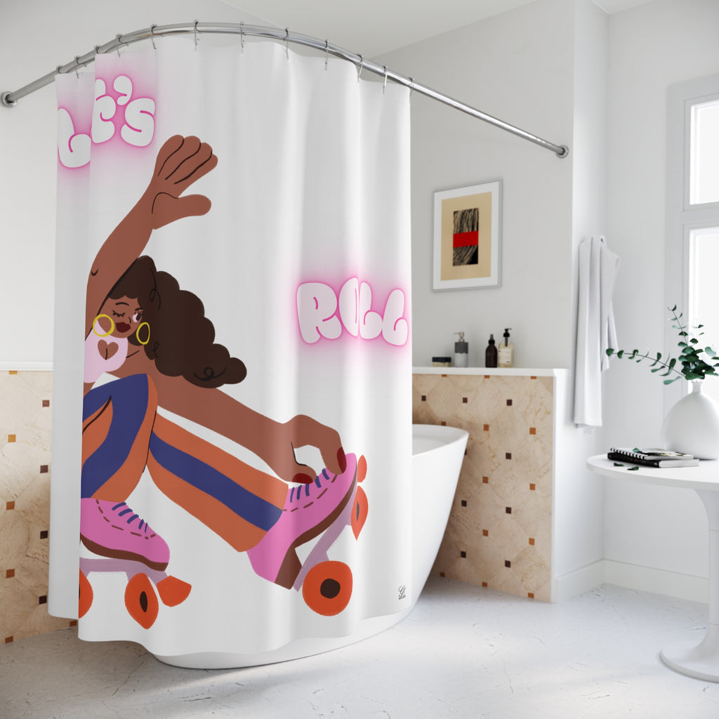 Roller Skater Lets Roll  Shower Curtain