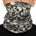 Skull Pattern Neck Gaiter — Gothic Halloween Face Scarf by GT Artland