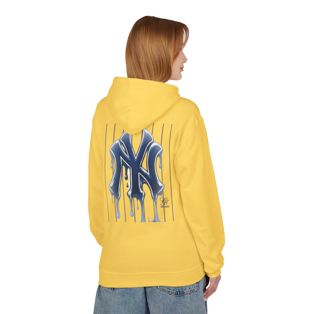 Dripping NY Fan Gear Logo Hoodie | Baseball Pinstripe Streetwear by GT Artland