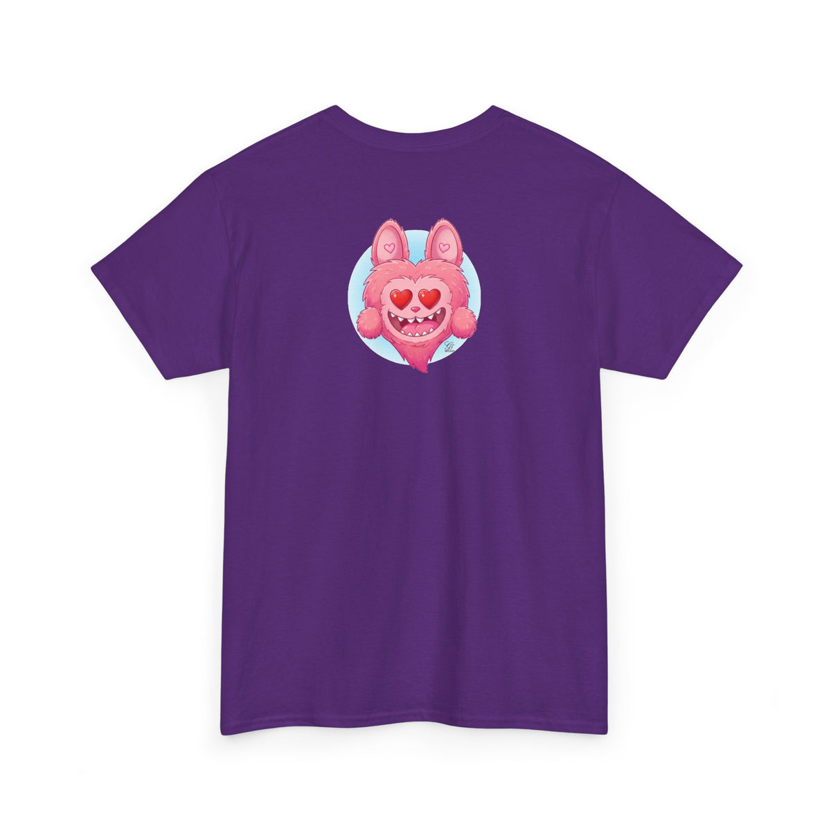 Pink Heart-Eyed Monster T-Shirt | Cute Fuzzy Creature by GT Artland