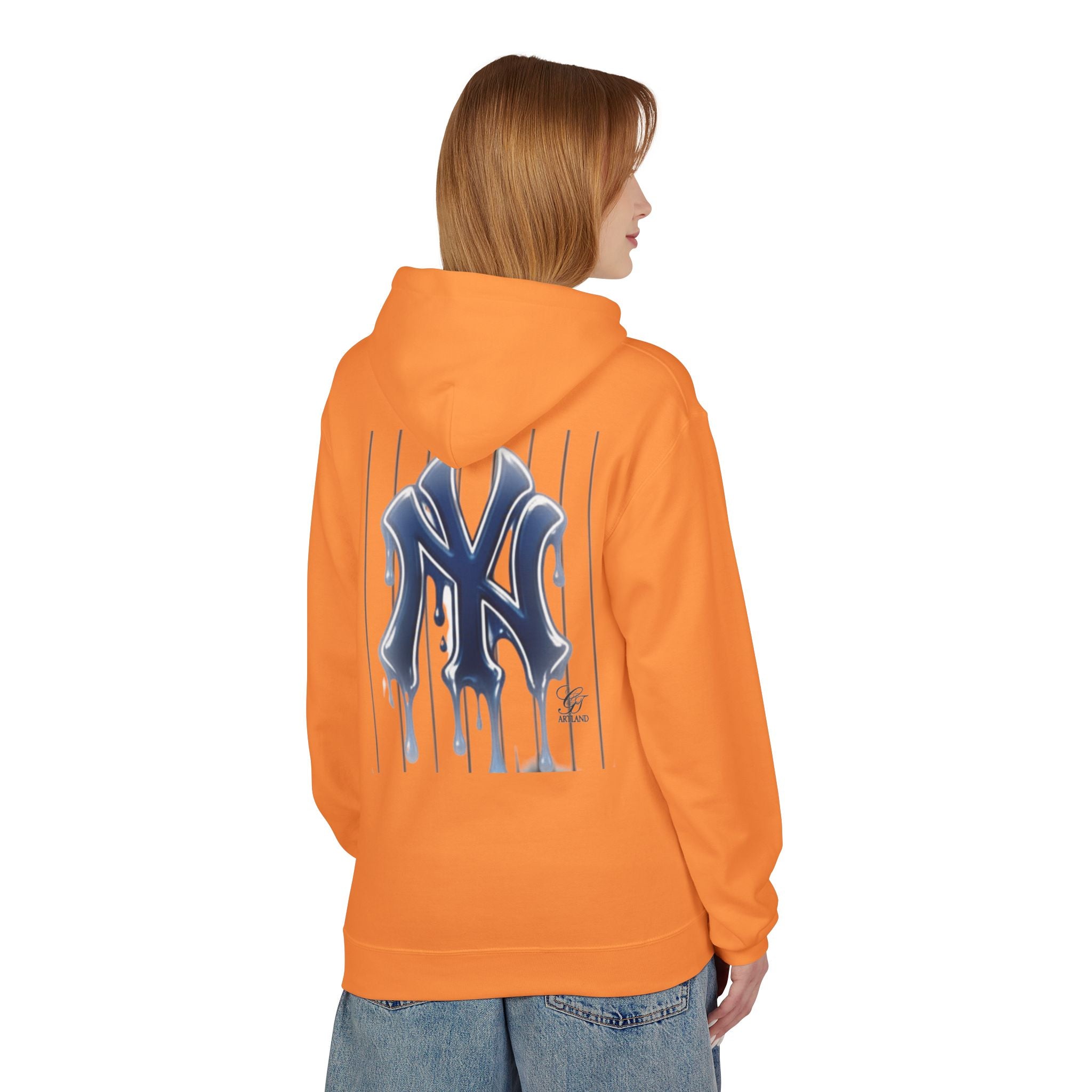 Dripping NY Fan Gear Logo Hoodie | Baseball Pinstripe Streetwear by GT Artland