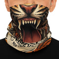 Tiger Tattoo Neck Gaiter — "Forever Fierce" Neo-Traditional Face Covering by GT Artland