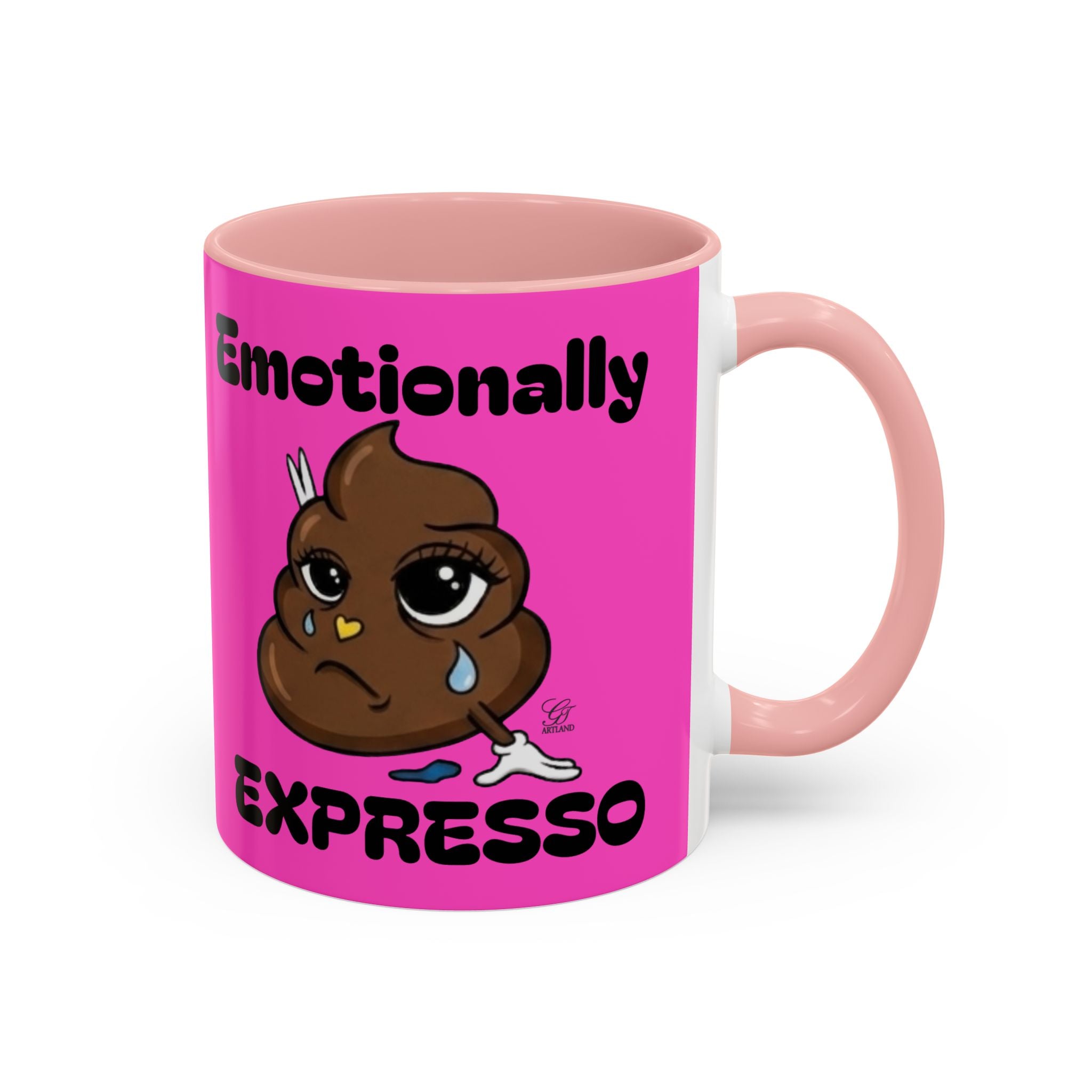 Emotionally Expresso Cute Crying Poop Emoji Designer Coffee Mug by GT Artland