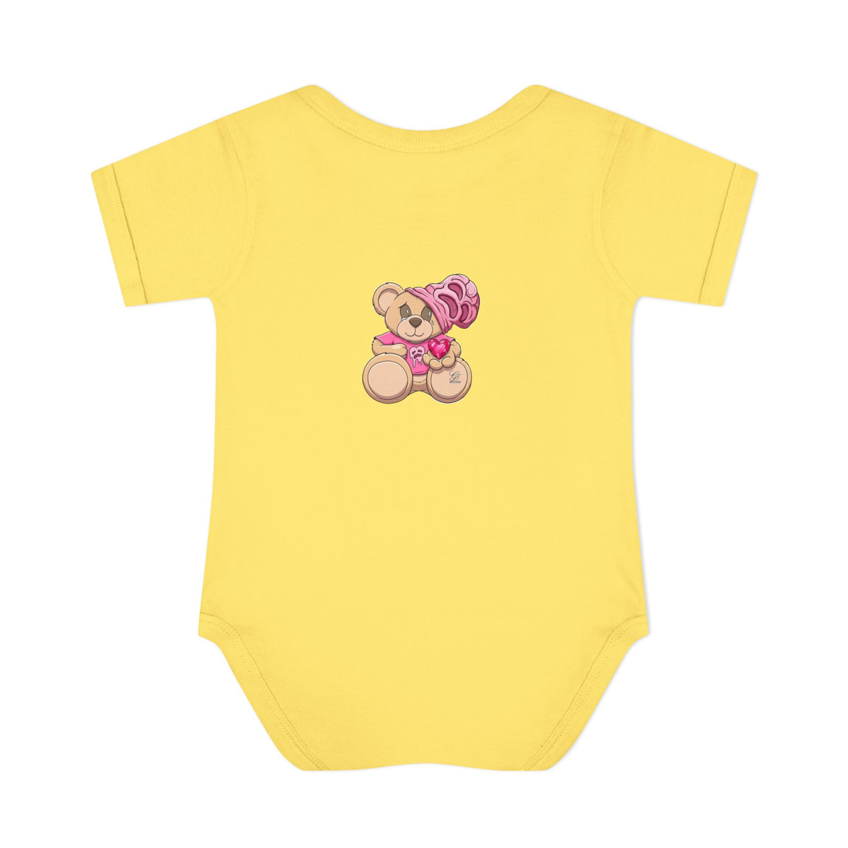 Pink Heart Teddy Bear Infant Bodysuit by GT Artland
