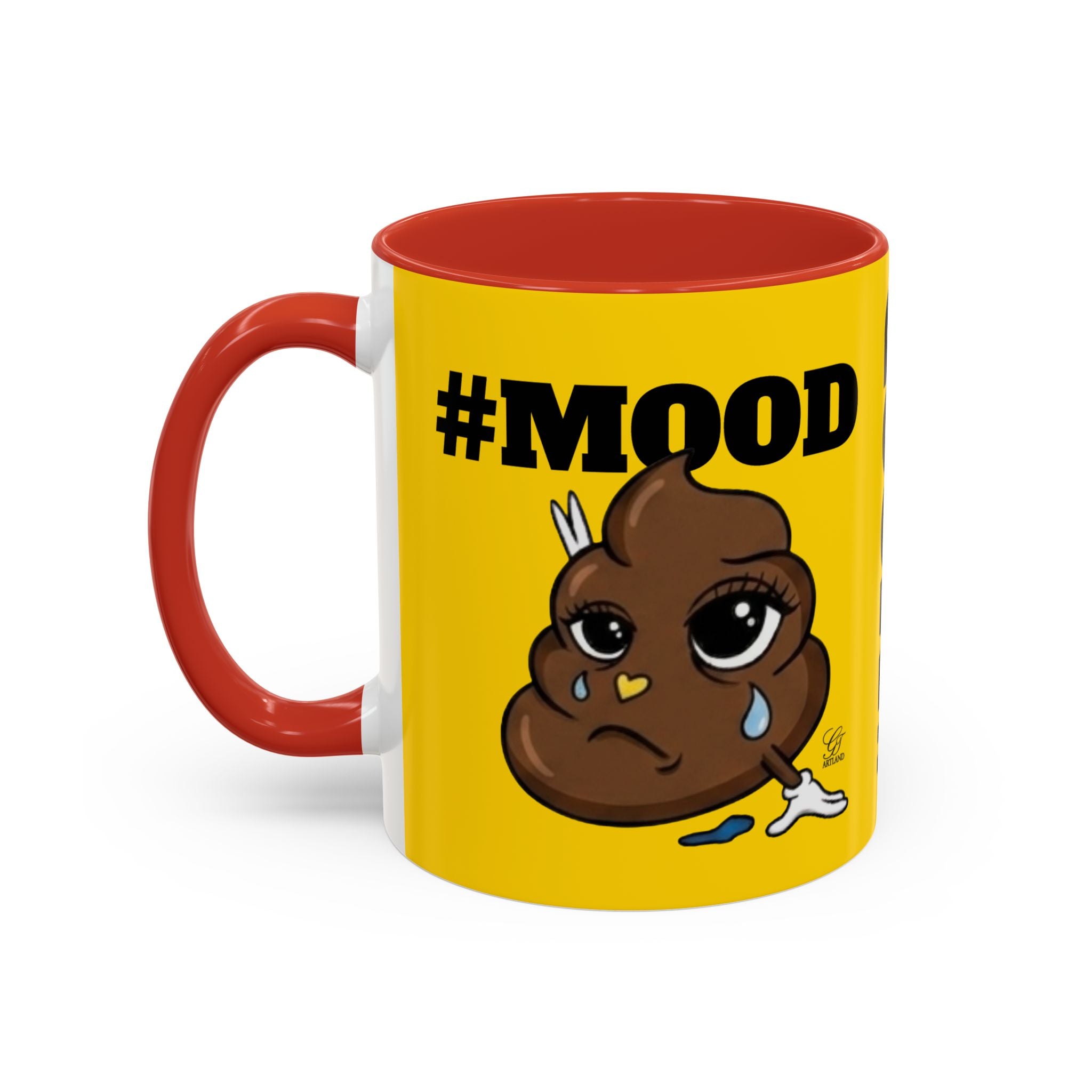 #MOOD Poop Emoji Accent Coffee Mug Yellow Edition — Funny 11/15oz Novelty Mug by GT Artland