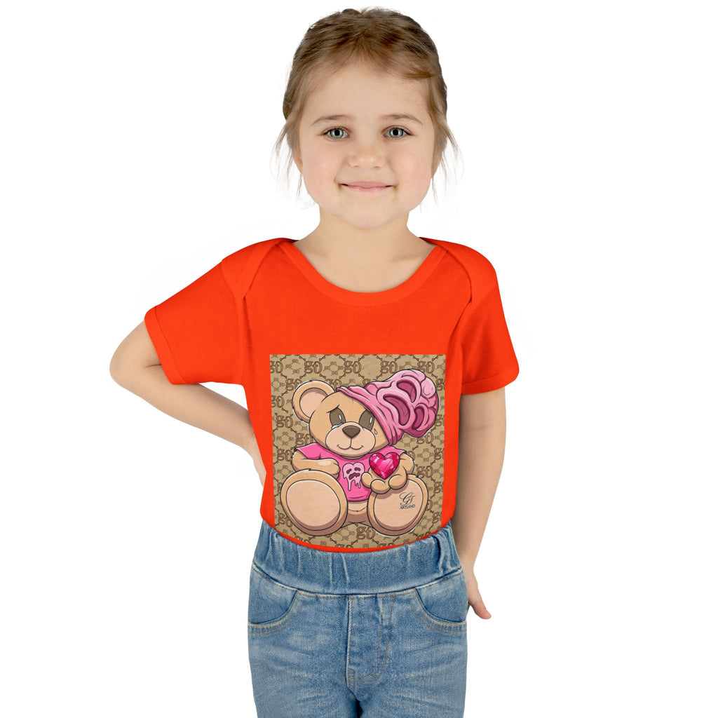 Pink Heart Teddy Bear Infant Bodysuit by GT Artland
