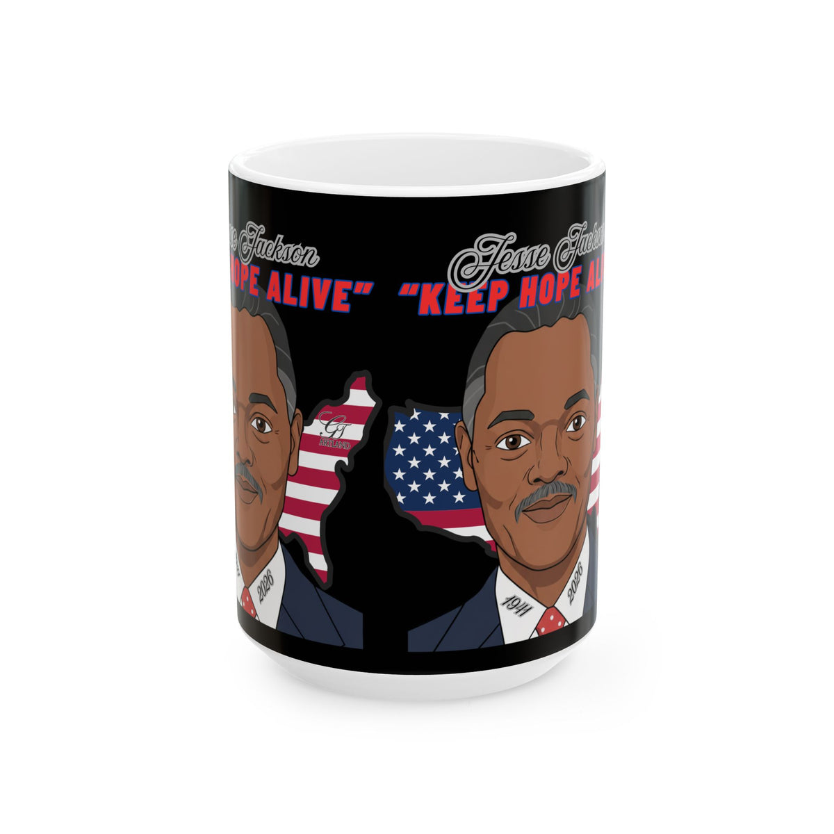 "Jesse Jackson Legacy Portrait Ceramic Mug - Keep Hope Alive" By GTArtland