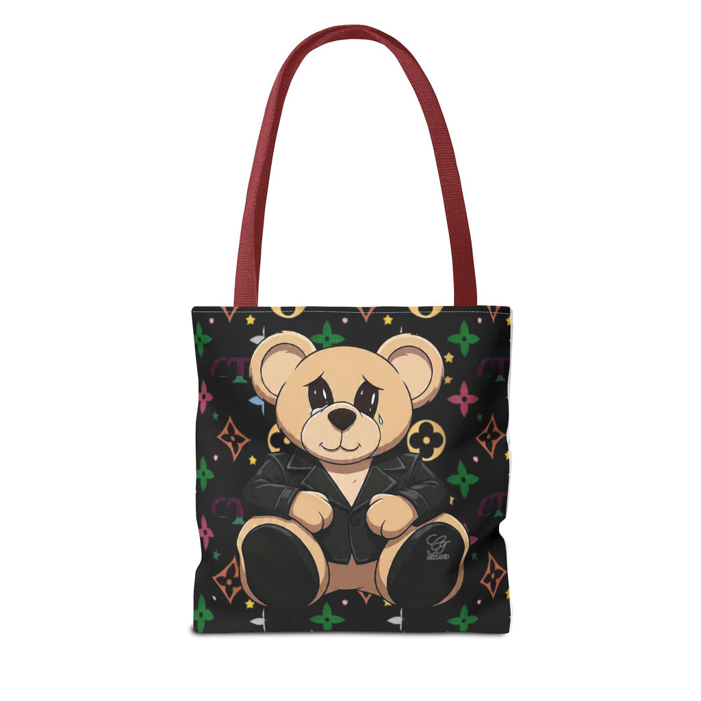 Elite Black Urban Designer Teddy Bear Monogram Tote Bag by GT Artland