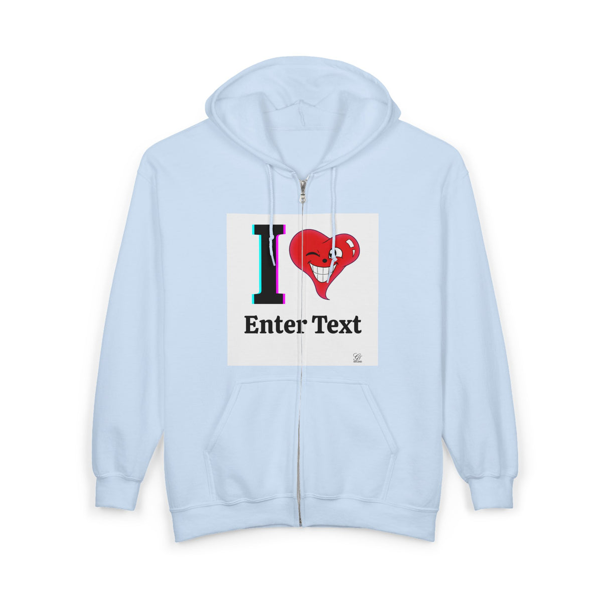 Unisex I LOVE Heavy Blend Full Zip Hooded Sweatshirt Hoodie | Full Zip Sweatshirt