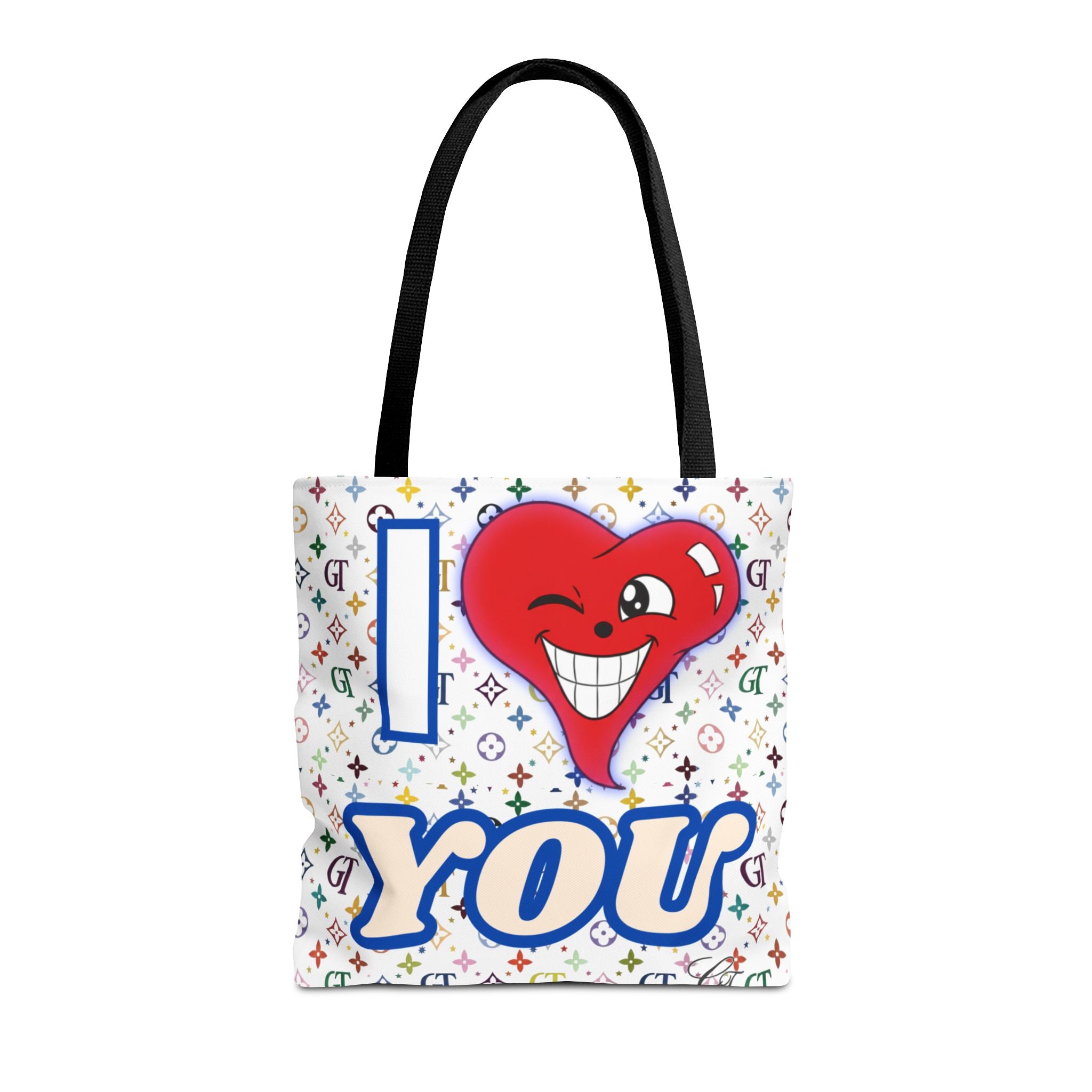 I Heart You Graphic Tote Bag – Cute Winking Heart Love Print by GT Artland