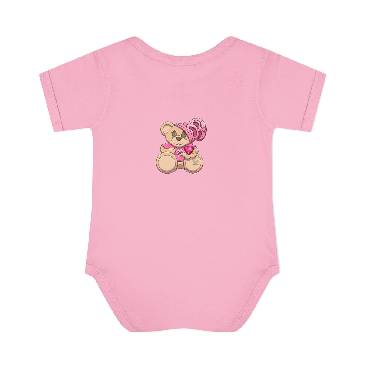 Pink Heart Teddy Bear Infant Bodysuit by GT Artland