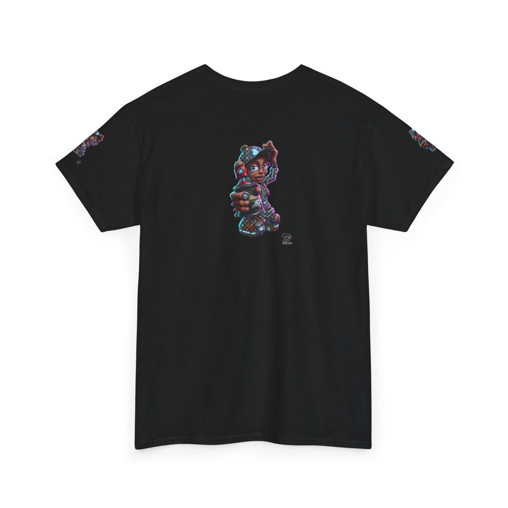 Ebony Futuristic Urban Spray Can Kid Gamer Tee - Cute Streetwear Graphic T-Shirt by GT Artland