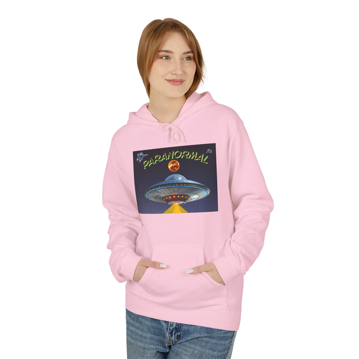 Retro UFO Spaceship Hoodie | Paranormal Alien Abduction Design