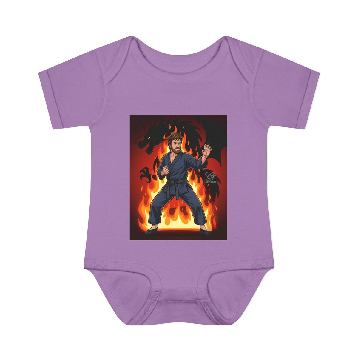 Flame Ninja Infant Bodysuit | Dragon Fire Martial Arts Baby Onesie