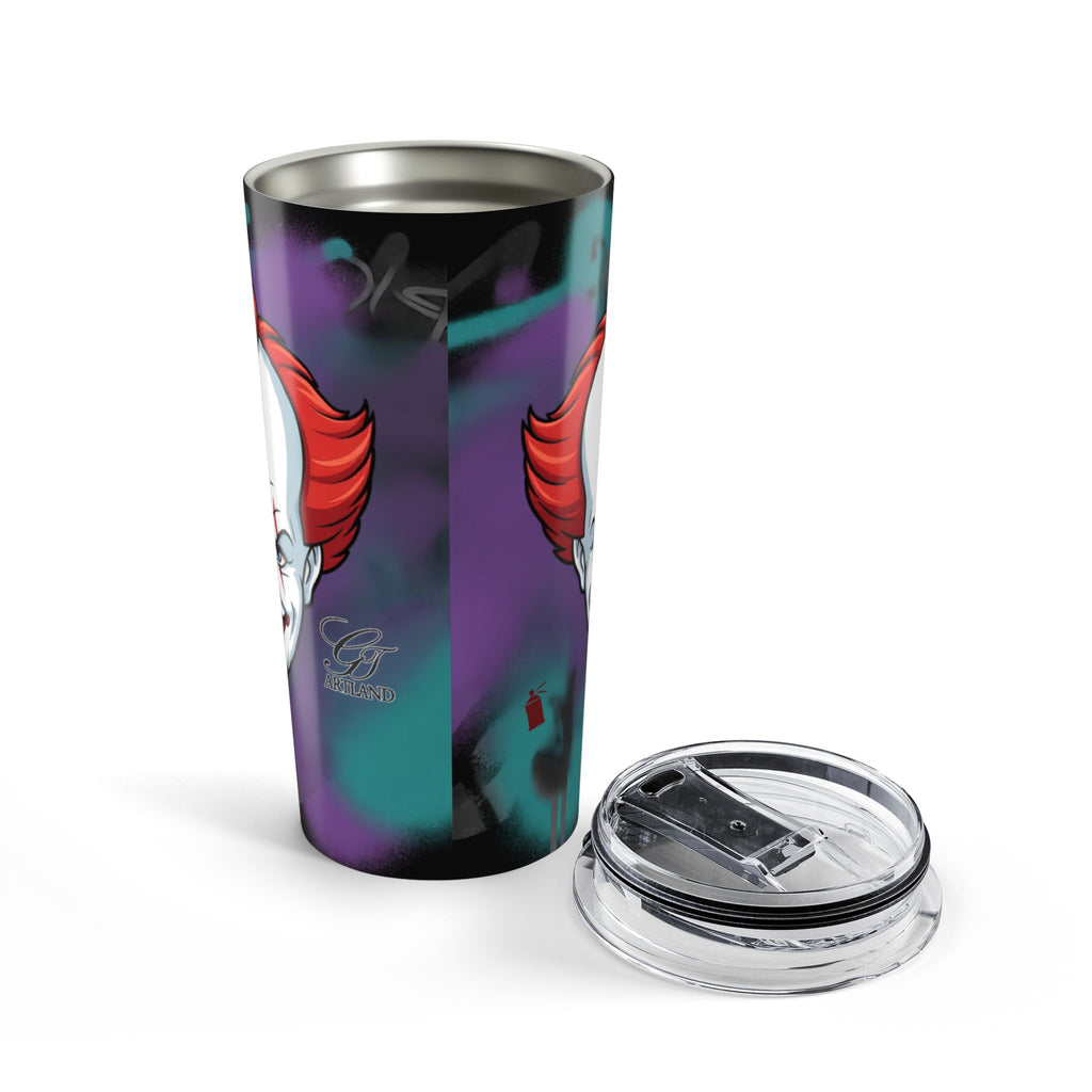 Scary Red-Haired Clown Tumbler 20oz | Horror Inspired Drinkware by GT Artland