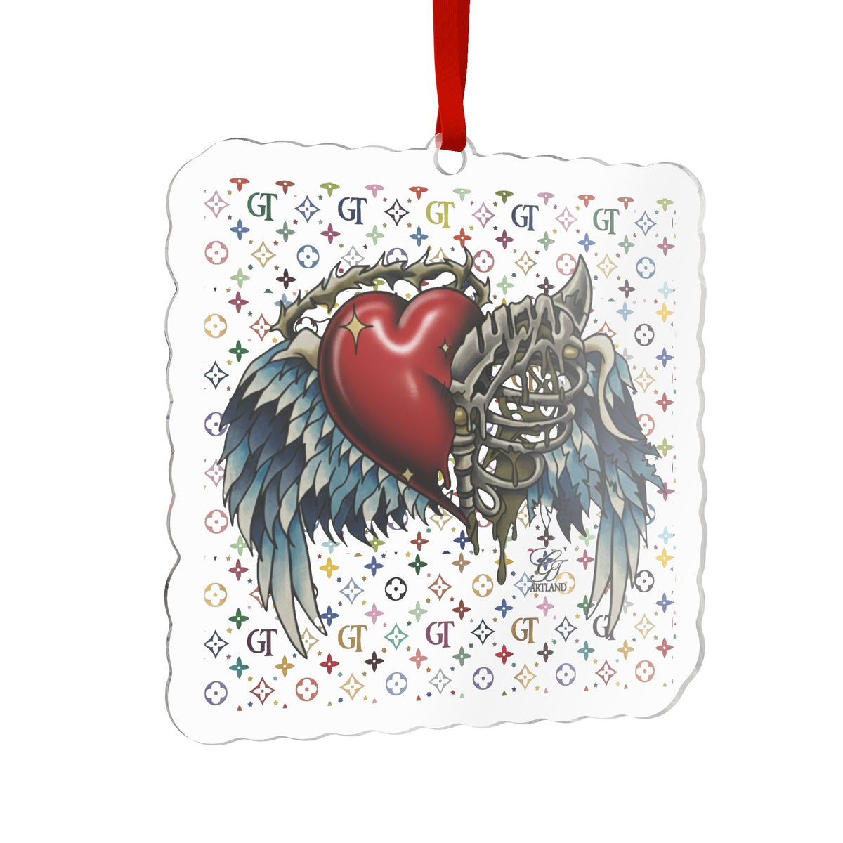 Gothic Anatomy Heart Acrylic Ornament by GT Artland
