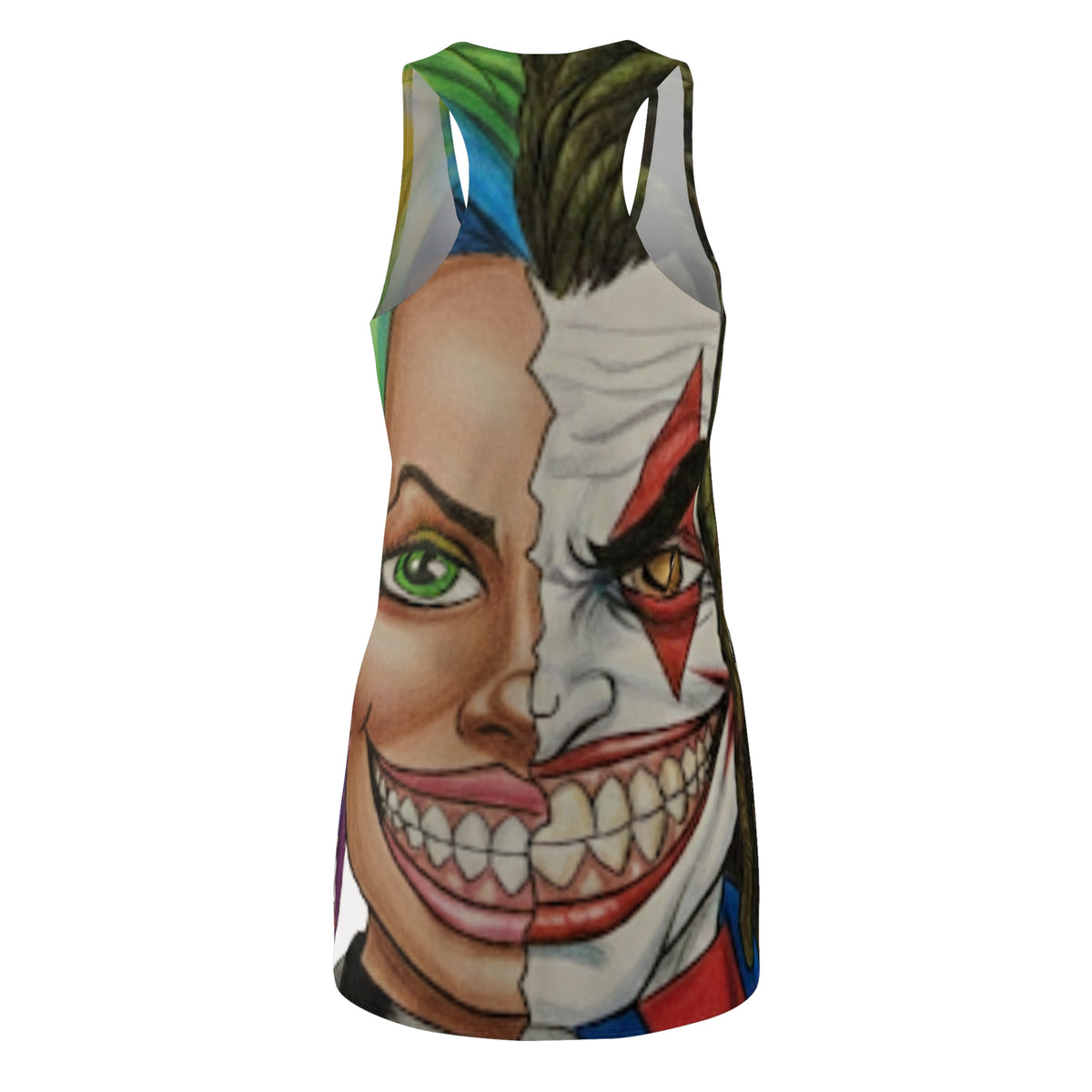 2 Faced Clown and Girl Team Duo Couple Designer Style High Fashion Designer Dress | Racerback by GT Artland