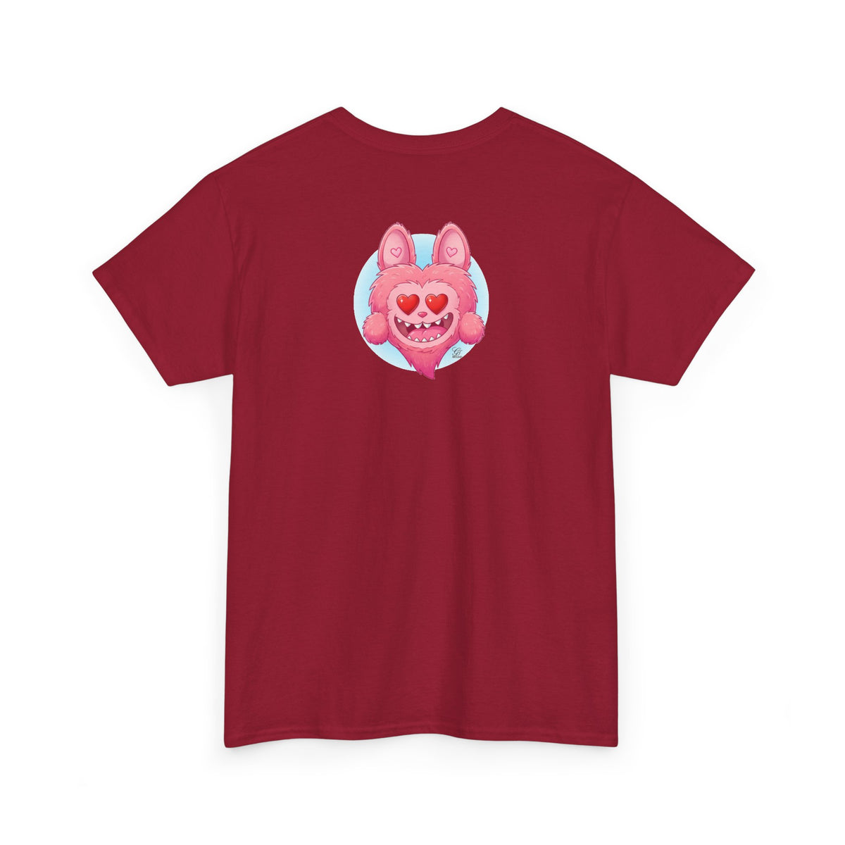 Pink Heart-Eyed Monster T-Shirt | Cute Fuzzy Creature by GT Artland
