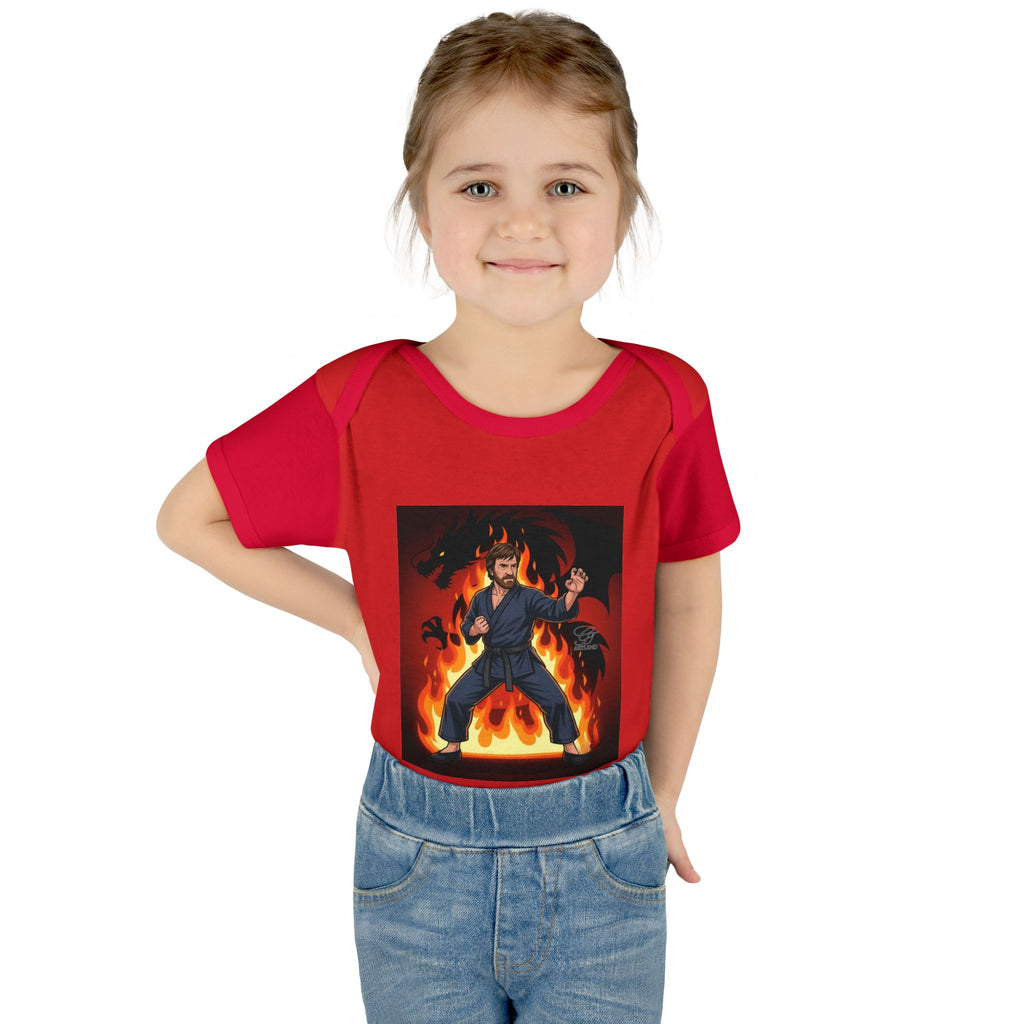 Flame Ninja Infant Bodysuit | Dragon Fire Martial Arts Baby Onesie