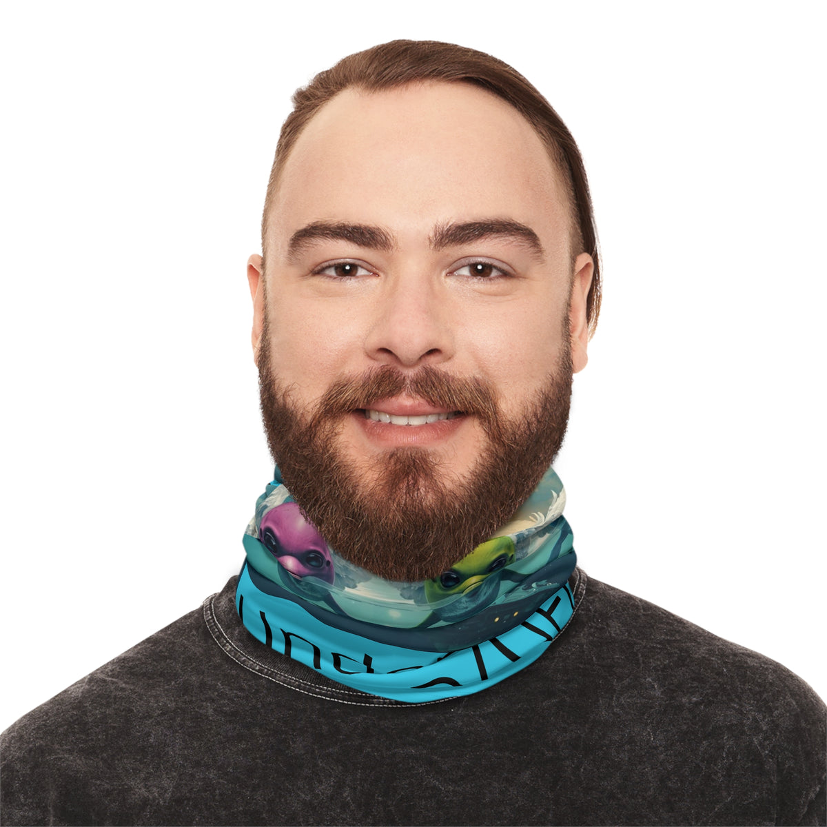 Underwater UAP UFO Neck Gaiter | Alien Sci-Fi Designed Face Mask by GT Artland