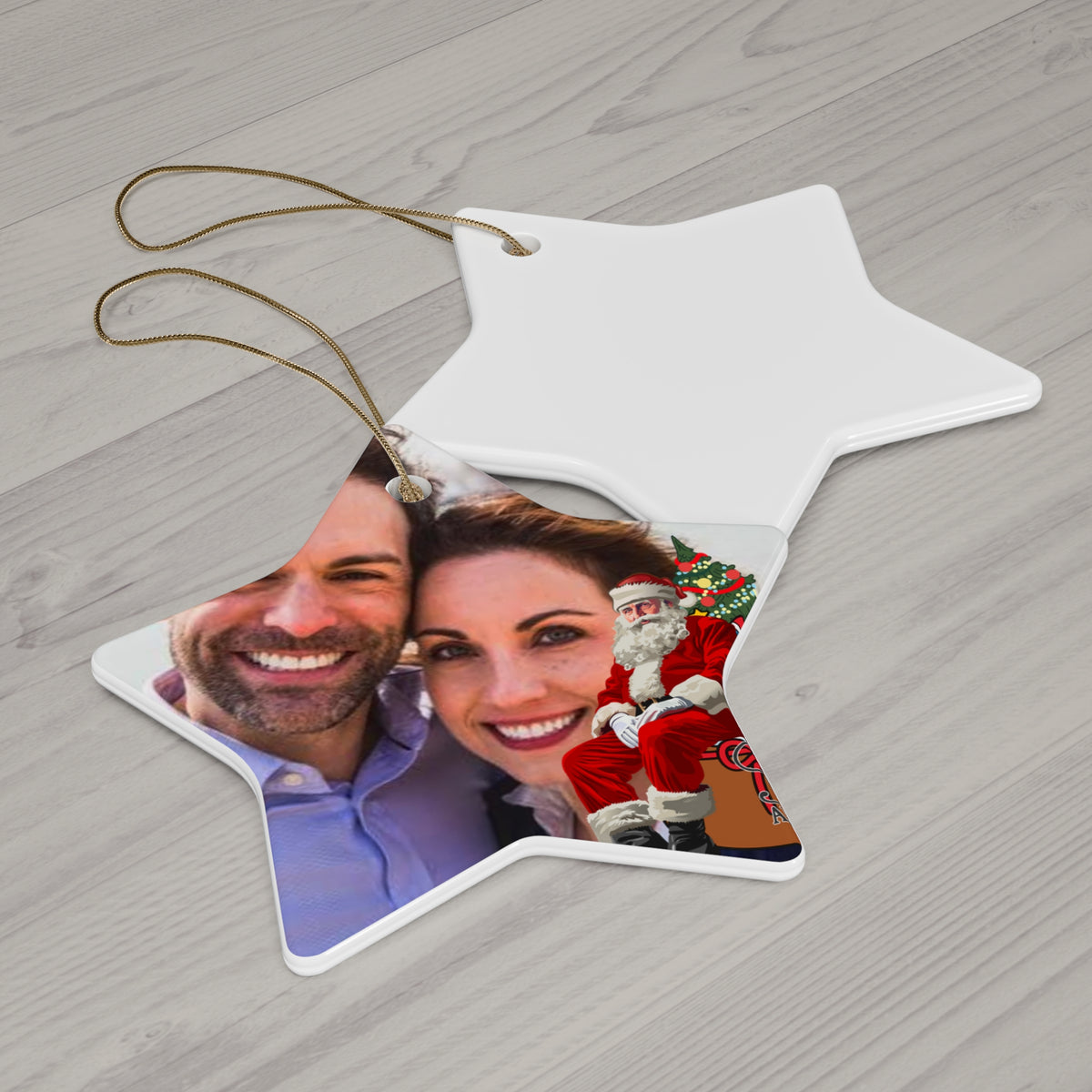 Personalized Ceramic Christmas Ornament - Photo Holiday Keepsake (Round, 4 Shapes) by GT Artland