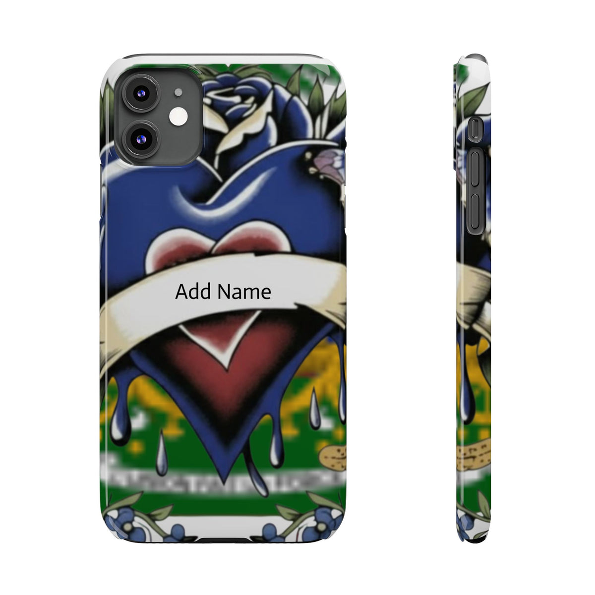 Blue Rose Garden Urban Styled Illustration Slim Phone Case |  by GT Artland