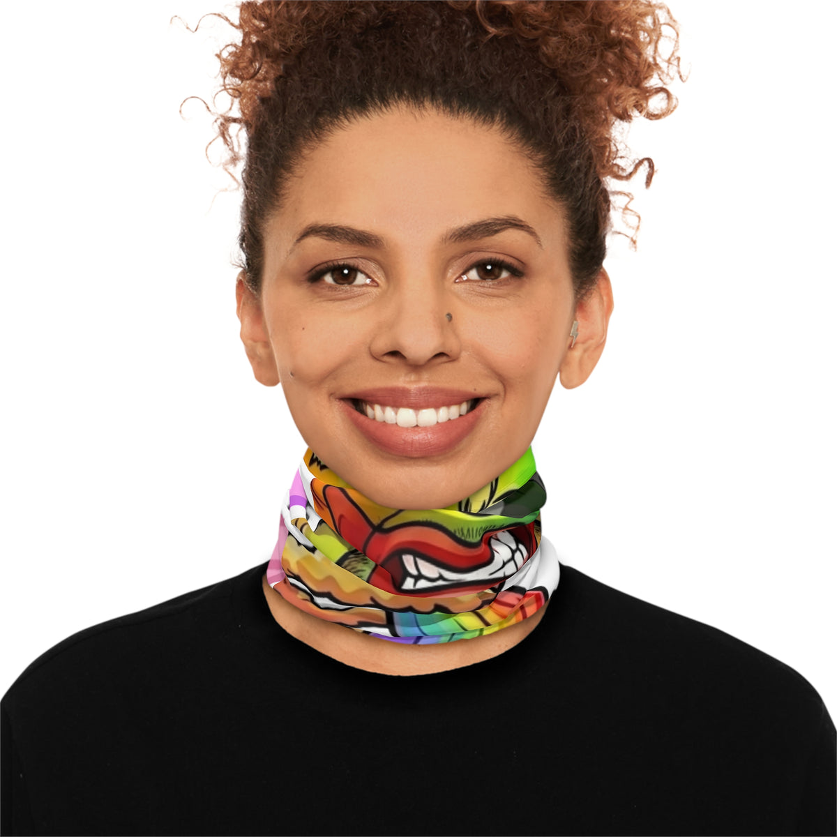 Rainbow Clown  GT Soldier Explosion Lightweight Neck Gaiter | Vibrant Graphic Face Tube by GT Artland