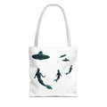 Ocean Inspired Mermaid UFOs Tote Bag With A Underwater Alien Scene