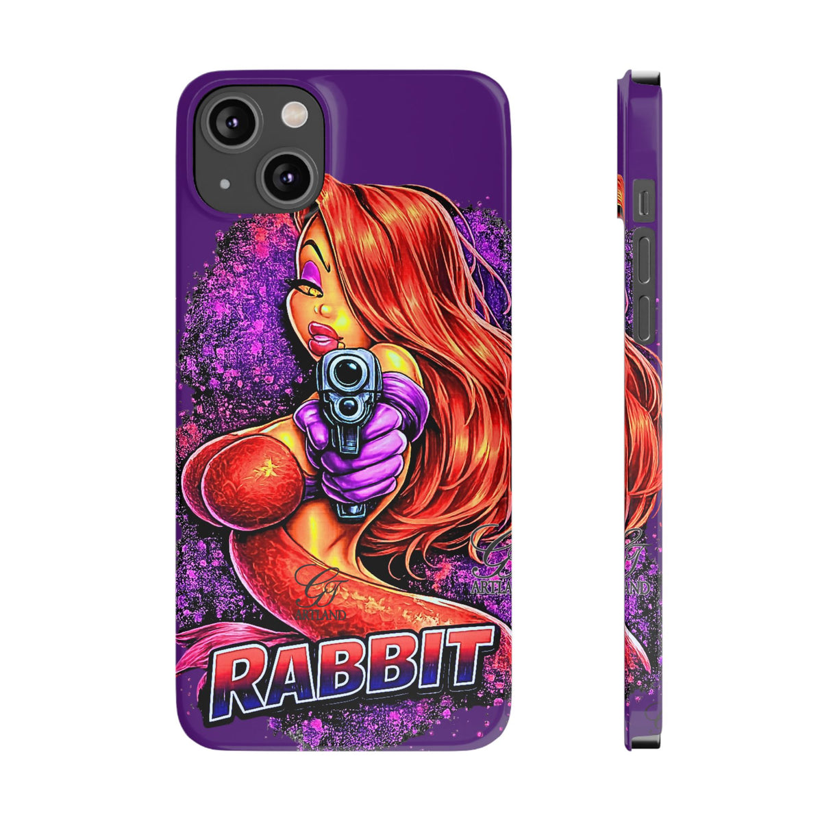 Pinup Rabbit Vixen Gun Girl Phone Case | Slim Phone Cases by GT Artland